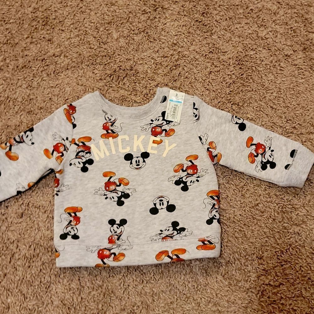 New Disney I Jumping Beans Mickey Mouse Crewneck Sweatshirt 3 Months